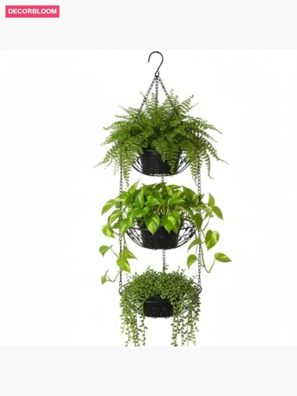 3-Tier Hanging Fruit Basket, Heavy Duty Wire Kitchen Storage Organizer